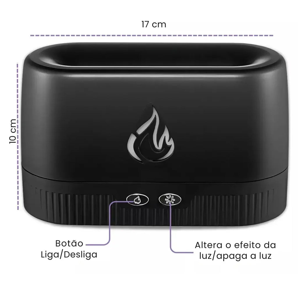 Umidificador Difusor de Aromas Lareira Aromaterapia